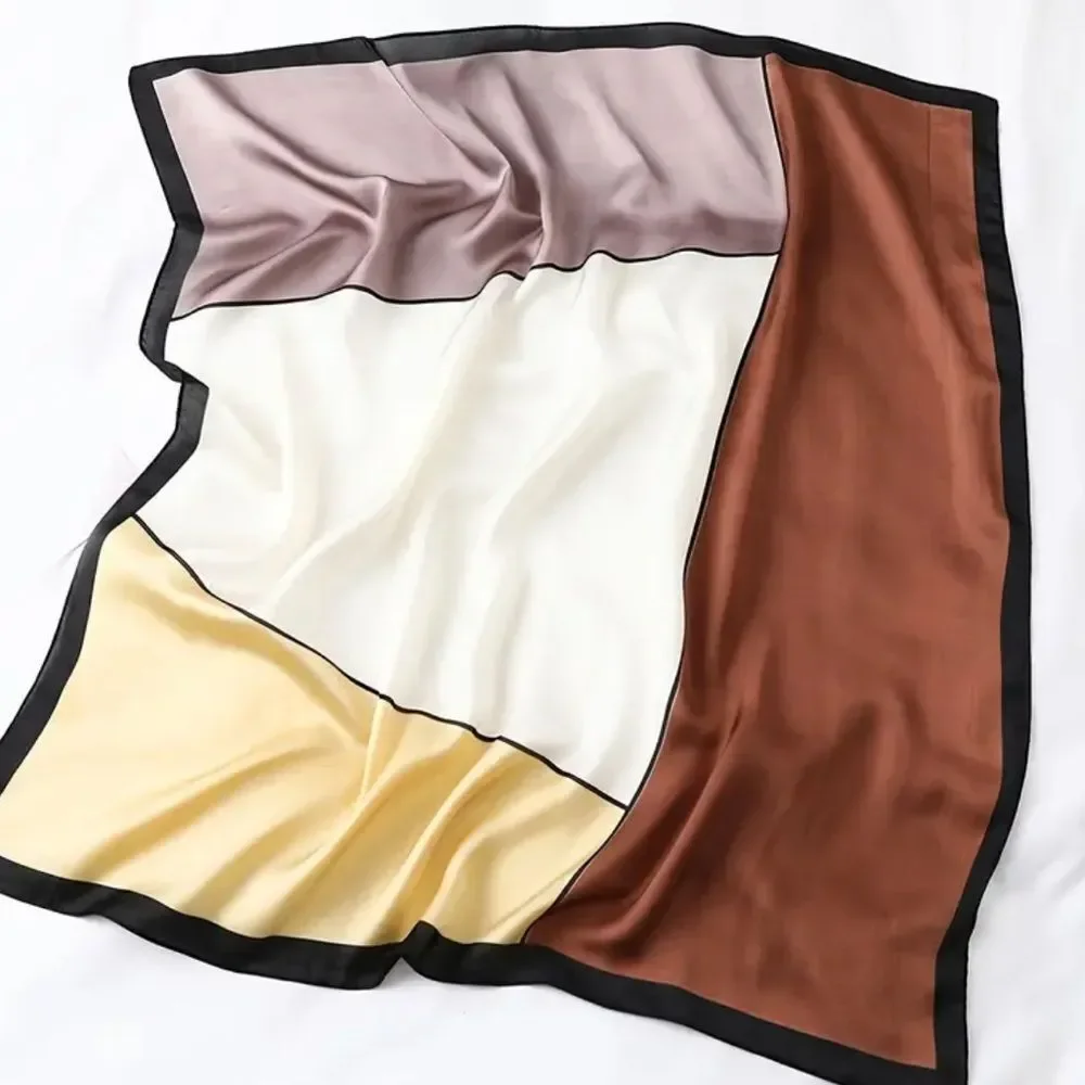Color Block Scarf silky polyester feels like silk